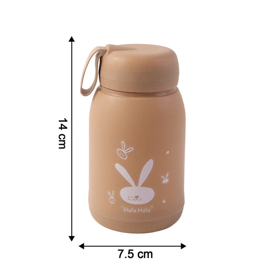 Cute Bunny Print Glass Drinking Brown Bottle (330ml 1 Pc)
