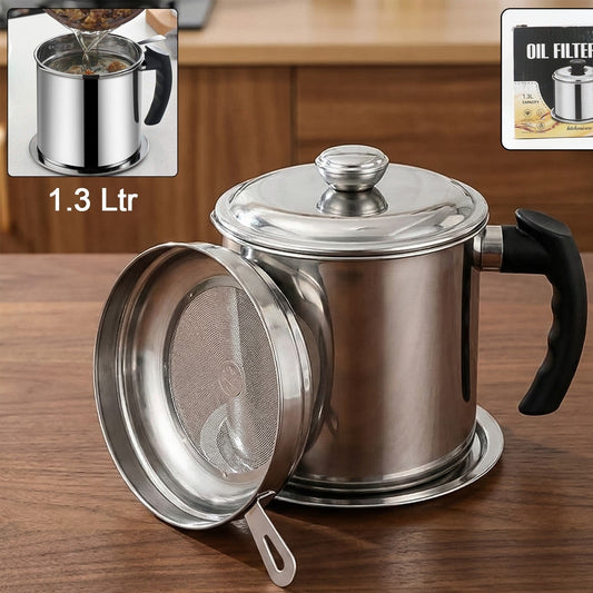 Premium Stainless Steel Oil Filter Pot (1.3 Ltr)