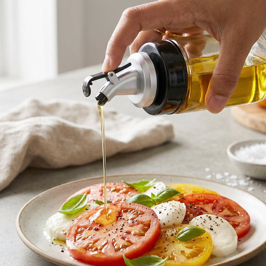 Glass Oil Dispenser Bottle  No-drip Spout 170 Ml Capacity