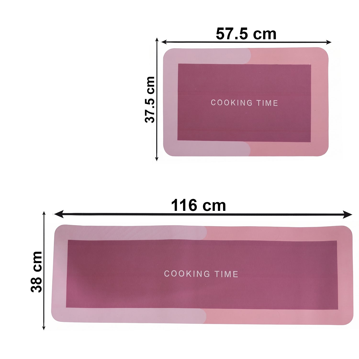 Premium Anti Slip Kitchen Floor Mat Set (2 Pc 120x38 Cm + 58x38 Cm)