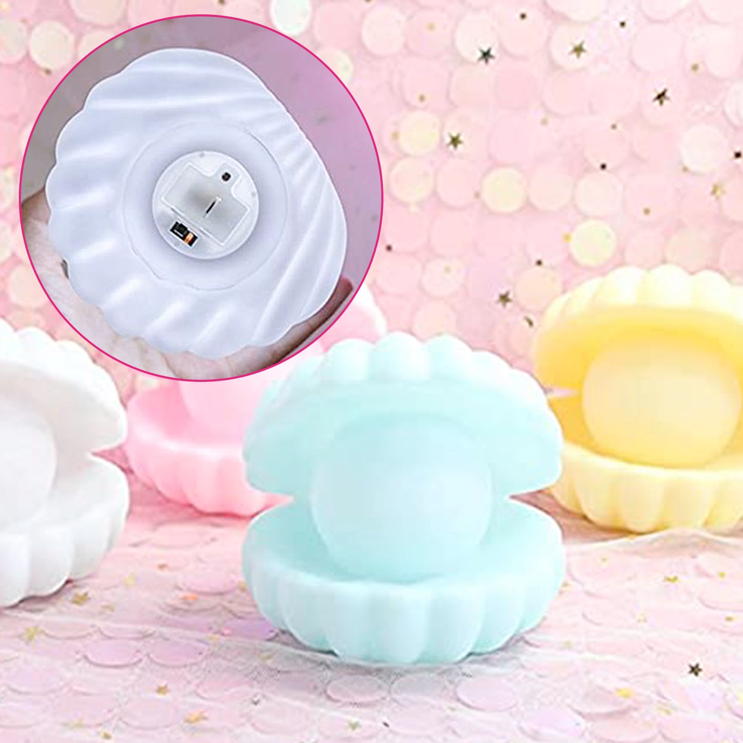 6621 Pearl Shell Night Lamp Decorate Desk Lights Nursery Toy Lamp Led Pearl Shell Night Lights For Bedroom  Home