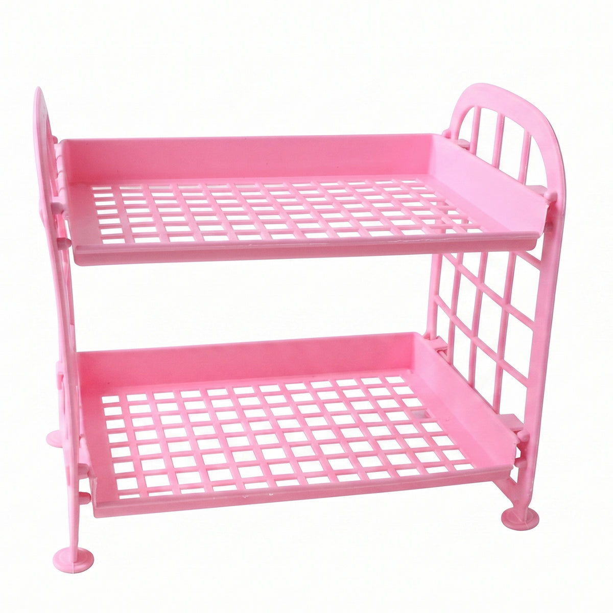 2 Layer Small Plastic Rack Multipurpose Storage Organizer Shelf Kitchen (1 Pc)