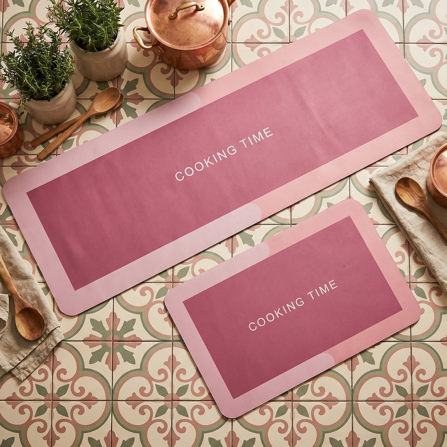 Premium Anti Slip Kitchen Floor Mat Set (2 Pc 120x38 Cm + 58x38 Cm)